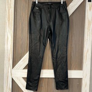 bebe Black Faux Leather Pants